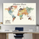 Custom Push Pin World Map Wall Art Canvas Print –