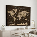 Customize Push Pin World Map Wall Art Canvas Print –