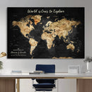 Framed Personalized Push Pin World Map – Custom Travel