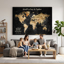 Framed Personalized Push Pin World Map – Custom Travel