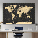 Personalized World Map Wall Art Canvas Print – Custom Push