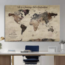Customize Push Pin World Map Wall Art Canvas Print – by MyGreatCanvas | Canvas Wall Art Prints | Photo Prints & Wall Decor