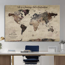 Customize Push Pin World Map Wall Art Canvas Print –