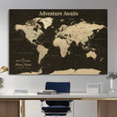 Custom Push Pin World Map Wall Art Canvas Print –