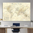 Personalized Push Pin World Map Canvas Print – Custom