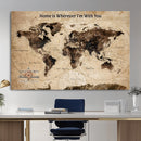 Personalized Framed World Map Wall Art Canvas Print – Custom
