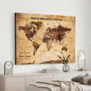 Custom Vintage World Map Canvas Wall Art – Custom Framed