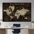 Personalized World Map Canvas Wall Art – Custom Framed Push