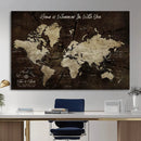Personalized World Map Canvas Wall Art – Custom Framed Push