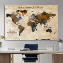 Vintage Custom World Map Canvas Wall Art – Custom Framed