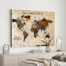 Vintage Custom World Map Canvas Wall Art – Custom Framed