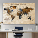 Vintage Custom World Map Canvas Wall Art – Custom Framed