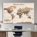 Framed Push Pin World Map Canvas Print – Custom Framed
