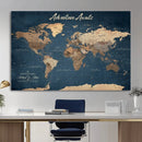 Personalized Vintage Push Pin World Map Canvas Print – by MyGreatCanvas | Canvas Wall Art Prints | Photo Prints & Wall Decor