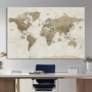 Detailed World Map Wall Art Canvas Print by MyGreatCanvas | Canvas Wall Art Prints | Photo Prints & Wall Decor