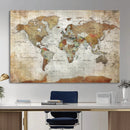 World Map Wall Art Canvas Print, Modern Decorative Framed Map Artwork Prints for Living Room, Office, Bedroom Wall Decor by MyGreatCanvas | Canvas Wall Art Prints | Photo Prints & Wall Decor