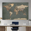 Rustic Black and Wood World Map Canvas Wall Art – Framed by MyGreatCanvas | Canvas Wall Art Prints | Photo Prints & Wall Decor