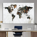Large World Map Canvas Print – Framed Travel Map Wall Art