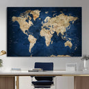 World Map Canvas Print – Framed Travel Map Wall Art for