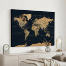 Vintage World Map Canvas on the Dark Background Wall Art