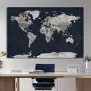 Colorful Watercolor World Map Canvas Print – Vibrant Framed