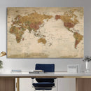 Vintage Detailed World Map Wall Art Canvas Print – Antique by MyGreatCanvas | Canvas Wall Art Prints | Photo Prints & Wall Decor