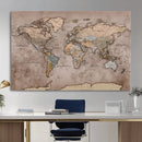 Grunge World Map Canvas Wall Art - Vintage Aged World Map by MyGreatCanvas | Canvas Wall Art Prints | Photo Prints & Wall Decor