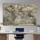 World Map Canvas Print – Detailed Map of the World Wall Art