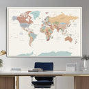 Pastel Colors World Map Wall Art Canvas Print by MyGreatCanvas | Canvas Wall Art Prints | Photo Prints & Wall Decor