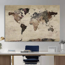 World Map Canvas Print – Detailed Map of the World Adventure