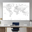 World Map Canvas Print – Framed Modern Detailed Map of the by MyGreatCanvas | Canvas Wall Art Prints | Photo Prints & Wall Decor