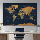Modern World Map Canvas Print – Framed Detailed Map of the by MyGreatCanvas | Canvas Wall Art Prints | Photo Prints & Wall Decor