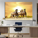 Wild Horses Wall Art Canvas Print – Framed Galloping Herd