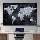 Black World Map Canvas Print – Detailed Map for Couples and by MyGreatCanvas | Canvas Wall Art Prints | Photo Prints & Wall Decor