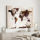 Blue Watercolor World Map Canvas Print – Framed Modern Wall