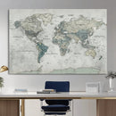 Neutral Vintage World Map Canvas Wall Art Print, Classic Map by MyGreatCanvas | Canvas Wall Art Prints | Photo Prints & Wall Decor