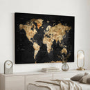 World Map Canvas Wall Art with Famous Landmarks – Framed