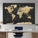 Vintage Blue and Brown World Map Canvas Wall Art – Framed by MyGreatCanvas | Canvas Wall Art Prints | Photo Prints & Wall Decor