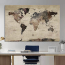 Neutral Watercolor World Map Canvas Wall Art – Framed Earth by MyGreatCanvas | Canvas Wall Art Prints | Photo Prints & Wall Decor
