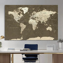 Vintage World Map Canvas Print – Framed Travel Map Wall Art
