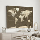 Vintage World Map Canvas Print – Framed Travel Map Wall Art