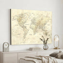 Colorful Watercolor World Map Canvas Wall Art – Framed