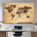 Navy Blue and Gold World Map Canvas Print – Framed Luxury by MyGreatCanvas | Canvas Wall Art Prints | Photo Prints & Wall Decor