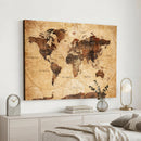 Modern Red and Gray World Map Canvas Print – Framed Wall Art