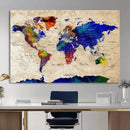 Watercolor World Map Canvas Print – Framed Wall Art for by MyGreatCanvas | Canvas Wall Art Prints | Photo Prints & Wall Decor
