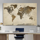 Vintage World Map Canvas Wall Art – Framed Travel Map for by MyGreatCanvas | Canvas Wall Art Prints | Photo Prints & Wall Decor