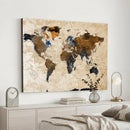 World Map Canvas Print – Framed Travel Map Wall Art for