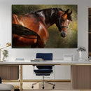 Majestic Brown Horse Wall Art Canvas Print – Framed