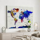 Vintage World Map Canvas Wall Art – Framed Travel Map with