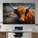 Highland Cow Wall Art Canvas Print, Abstract Rustic Farm by MyGreatCanvas | Canvas Wall Art Prints | Photo Prints & Wall Decor
